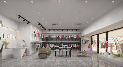 现代服装鞋店3D模型下载